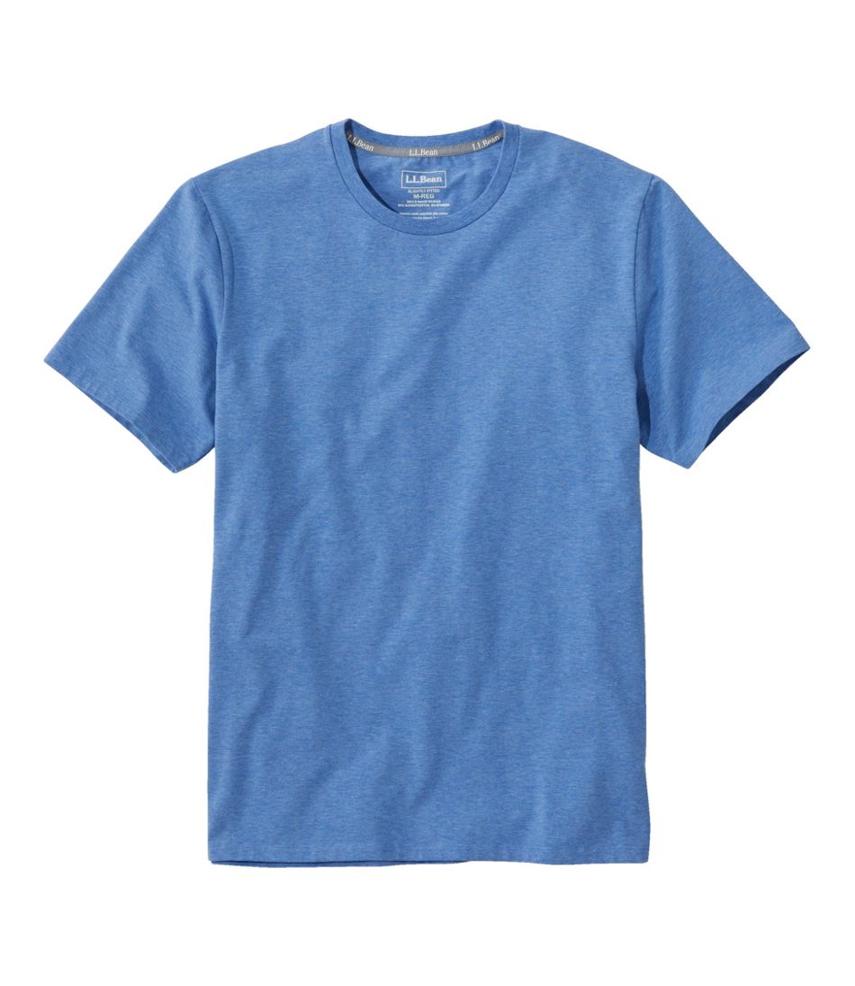 Men's Comfort Stretch Pima Tee Shirt, Short-Sleeve Arctic Blue Heather Medium, Cotton | L.L.Bean