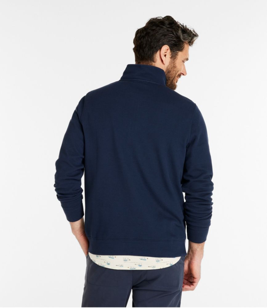 Men's Comfort Stretch Piqué Quarter Zip Pullover, Long-Sleeve, Mist Blue, small image number 3