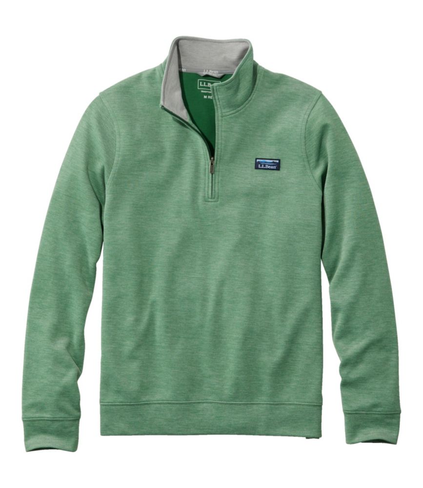 Men's Comfort Stretch Piqué Quarter Zip Pullover, Long-Sleeve, Dark Fern, small image number 1