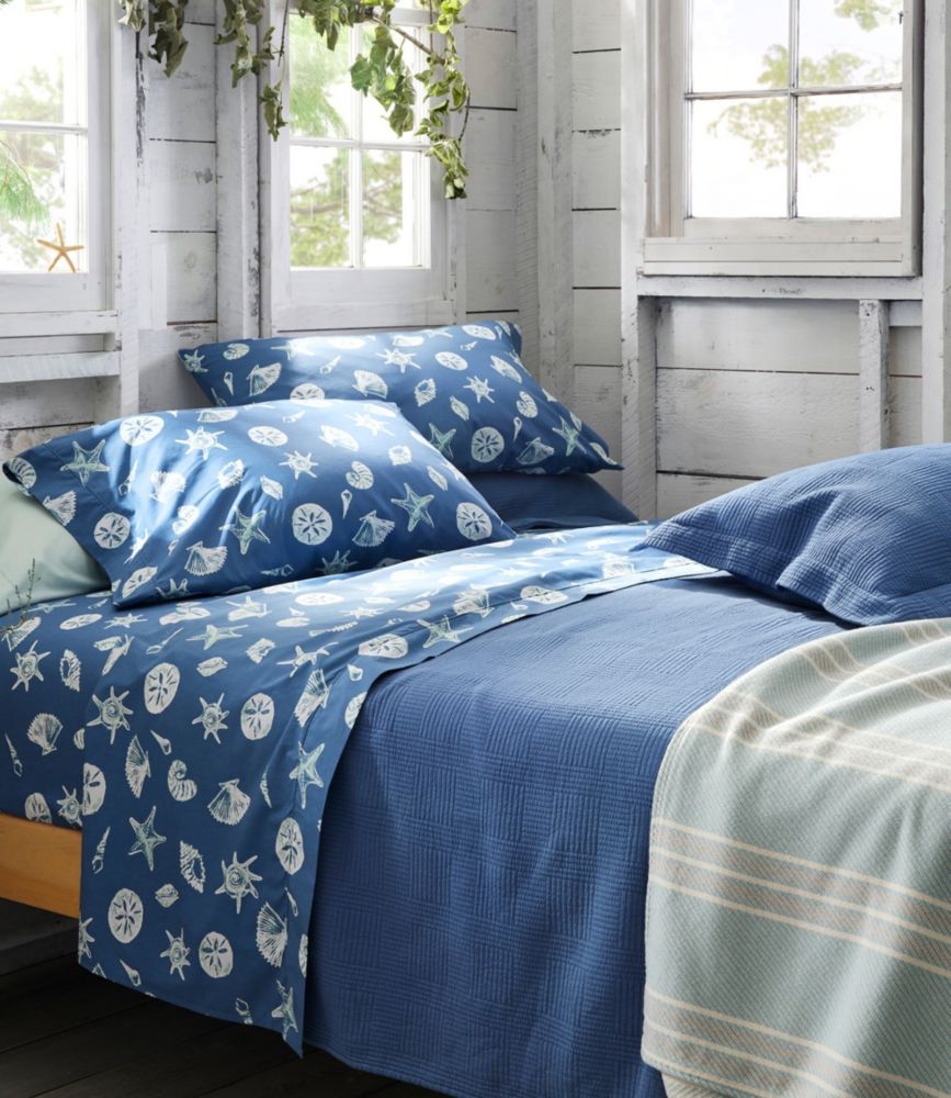 Seashell Percale Sheet Collection, Moonlight Blue, small image number 2