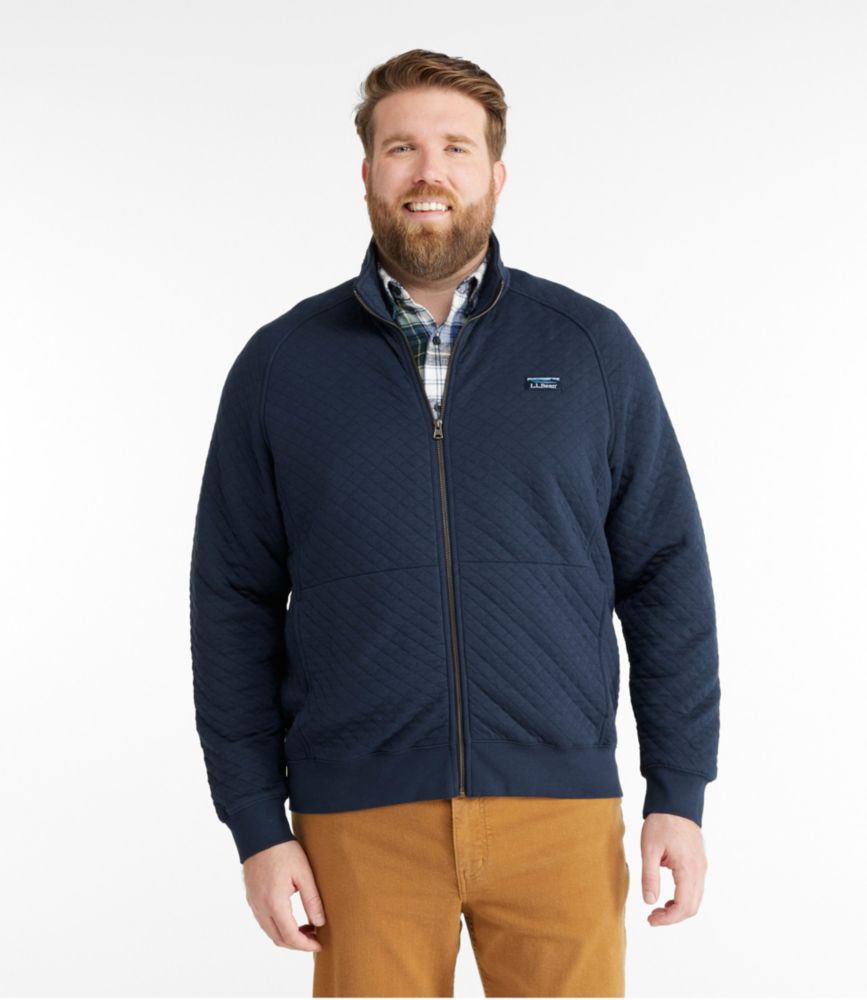 Men's L.L.Bean Quilted Sweatshirt, Full-Zip, Classic Navy, small image number 4