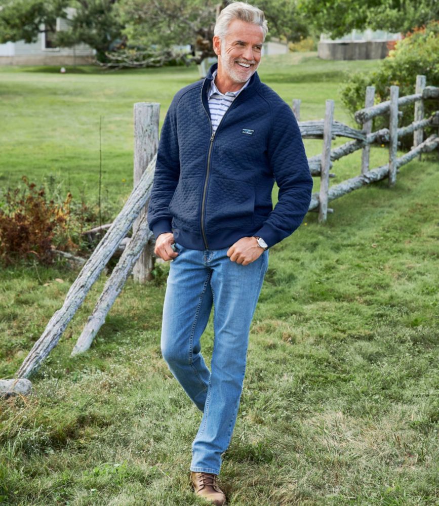Men's L.L.Bean Quilted Sweatshirt, Full-Zip, Classic Navy, small image number 8