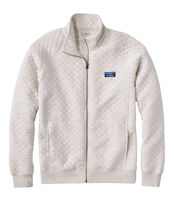 Quilted Sweatshirt Full-Zip, Silver Birch Heather, large image number 0