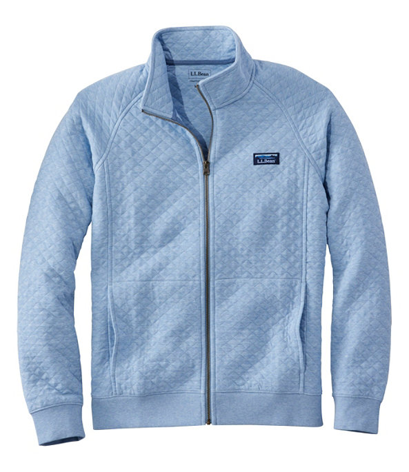 Quilted Sweatshirt Full-Zip, Surf Blue Heather, large image number 0
