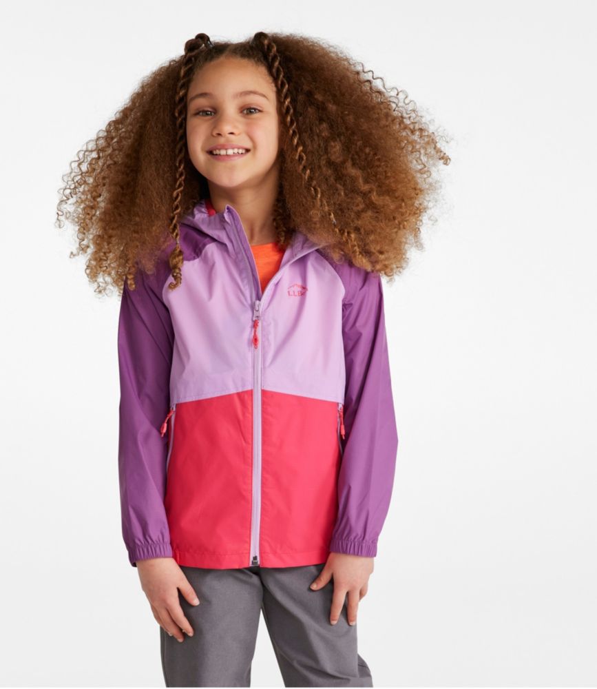 Kids' Wind and Rain Jacket, Dark Royal Blue/Bright Orange, small image number 2