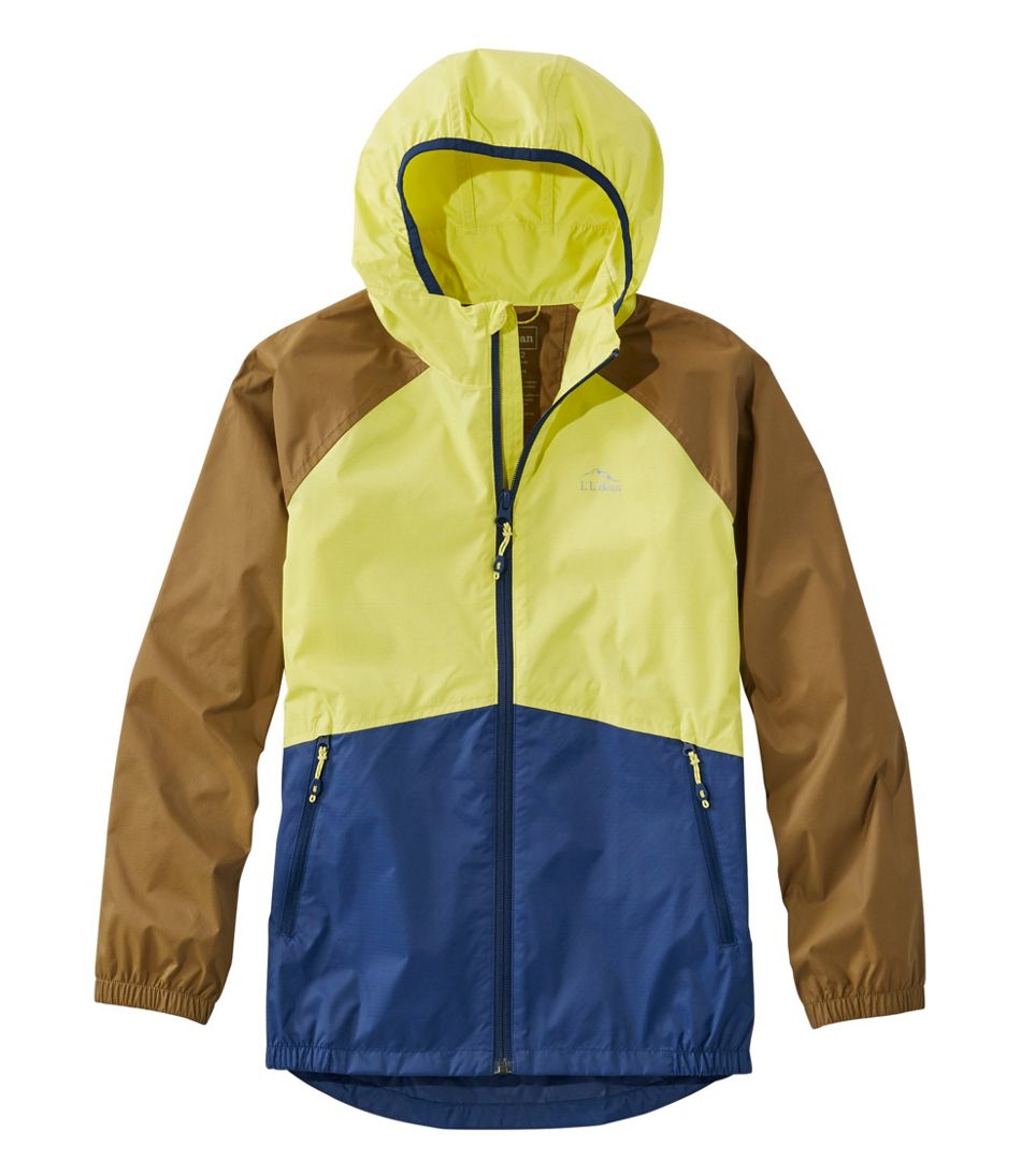 Hiheart Girls Boys Waterproof Fleece Lined Jacket Color Block Windbreaker 