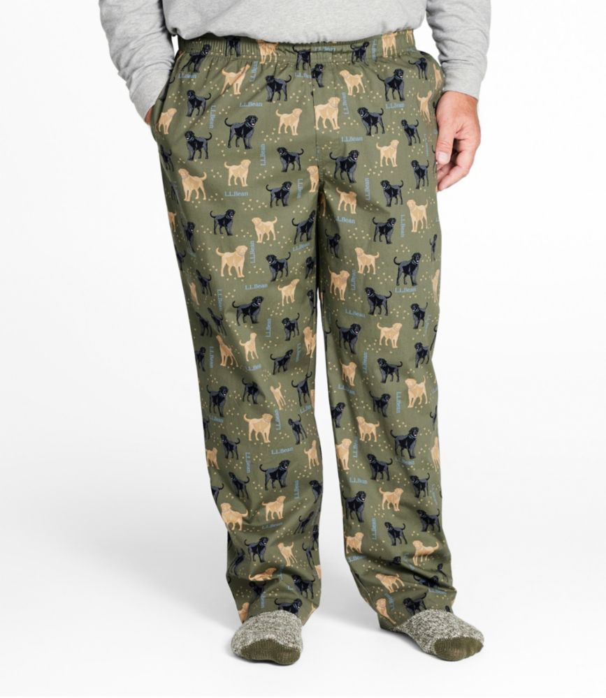 Men's Comfort Stretch Woven Sleep Pants, Deep Olive Camping, small image number 4