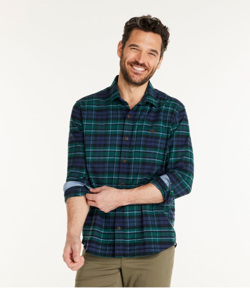 Men's BeanFlex® All-Season Flannel Shirt, Traditional Untucked Fit, Long-Sleeve, Faded Orange, small image number 2