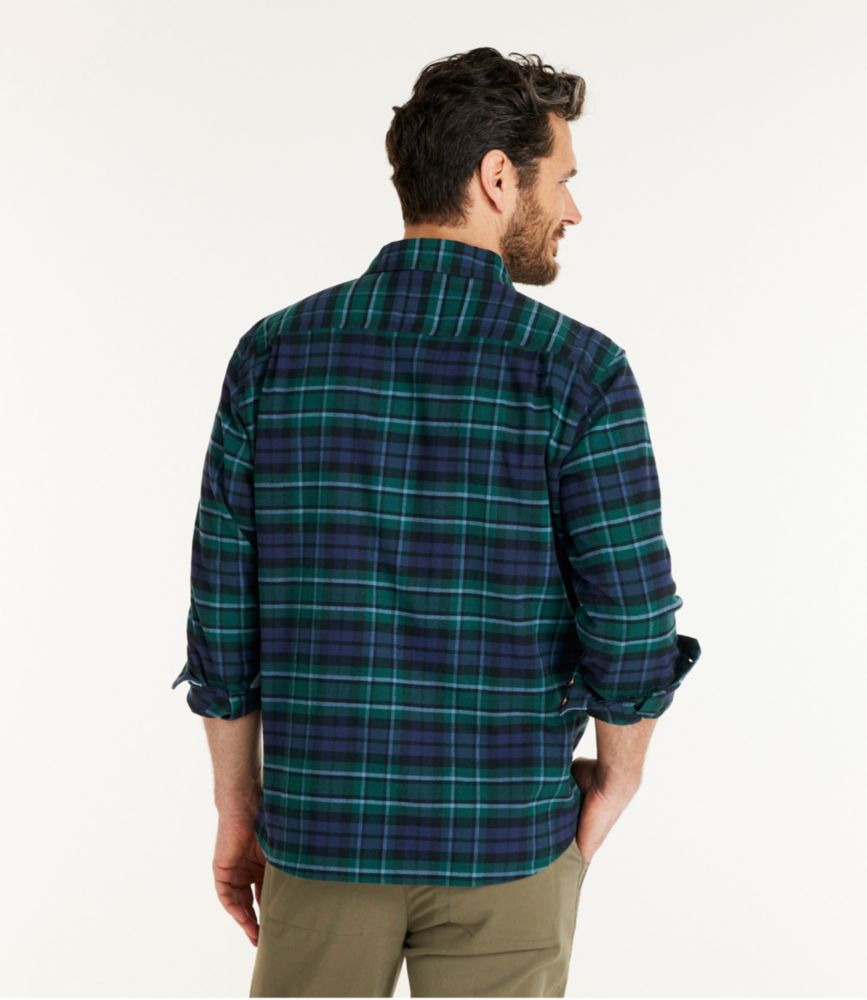 Men's BeanFlex® All-Season Flannel Shirt, Traditional Untucked Fit, Long-Sleeve, Bright Mariner, small image number 3