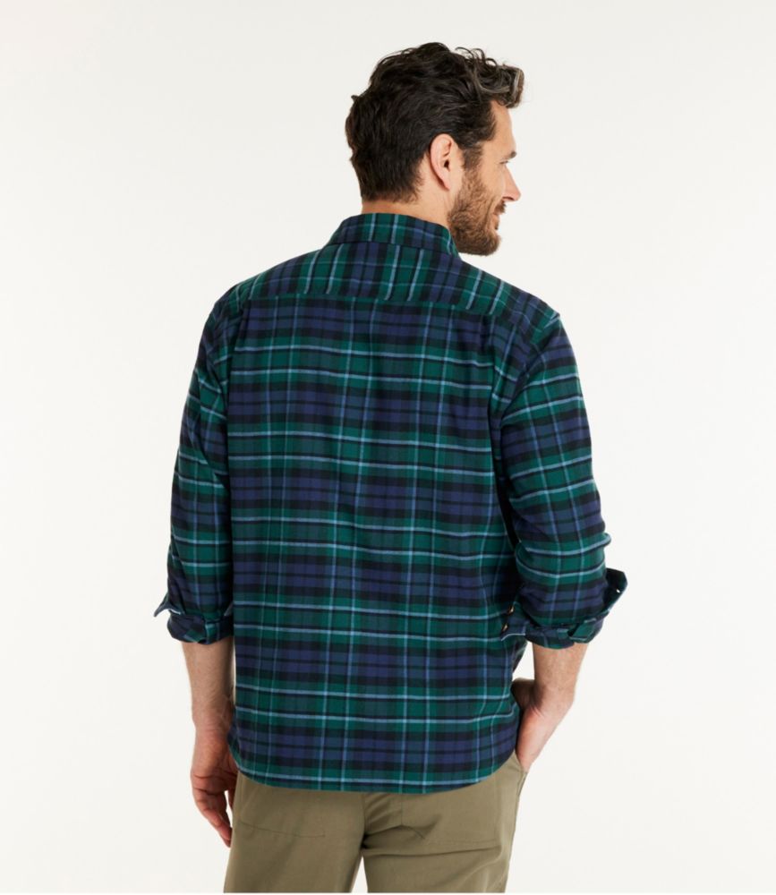 Men's BeanFlex® All-Season Flannel Shirt, Traditional Untucked Fit, Long-Sleeve, Sea Green, small image number 3