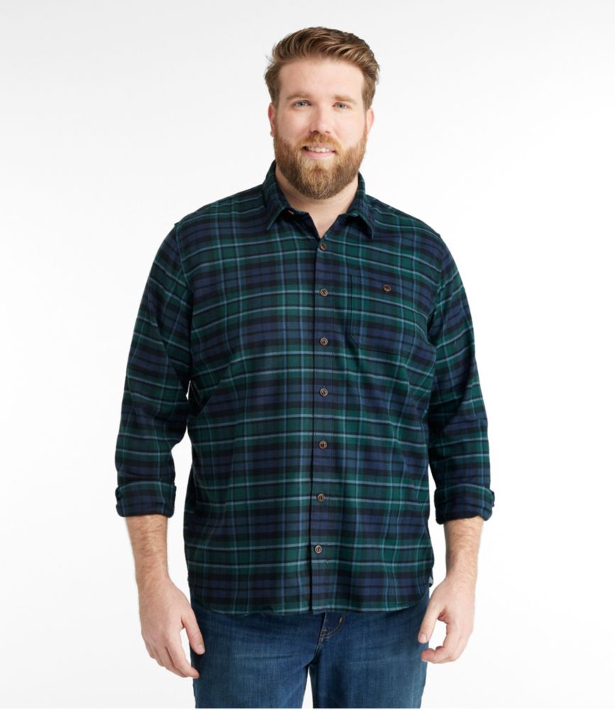 Men's BeanFlex® All-Season Flannel Shirt, Traditional Untucked Fit, Long-Sleeve, Sea Green, small image number 4