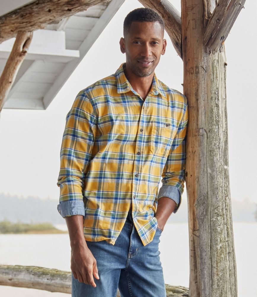 Men's BeanFlex® All-Season Flannel Shirt, Traditional Untucked Fit, Long-Sleeve, Sea Green, small image number 6