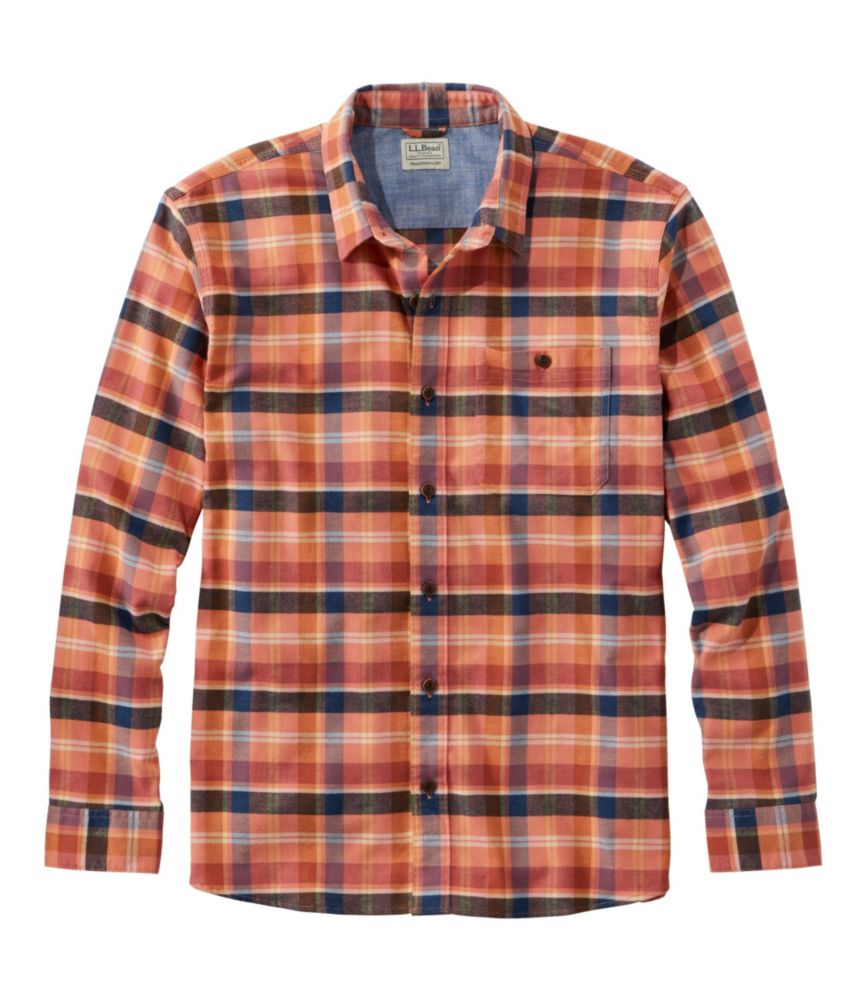 Men's BeanFlex® All-Season Flannel Shirt, Traditional Untucked Fit, Long-Sleeve, Faded Orange, small image number 1