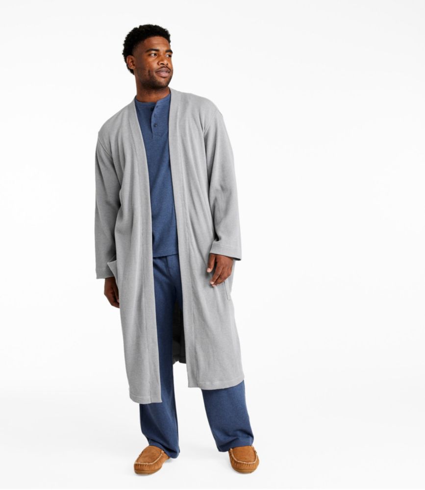 Men's Comfort Waffle Robe, Unlined, , small image number 5