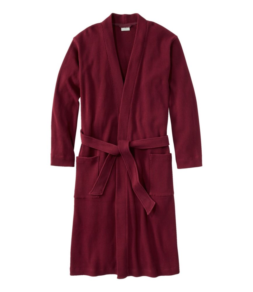 Men's Comfort Waffle Robe, Unlined, , small image number 1