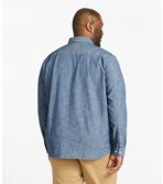 Men's Comfort Stretch Chambray Shirt, Traditional Untucked Fit, Long-Sleeve