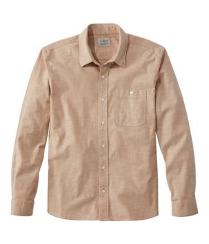 Men's Comfort Stretch Chambray Shirt, Traditional Untucked Fit, Long-Sleeve