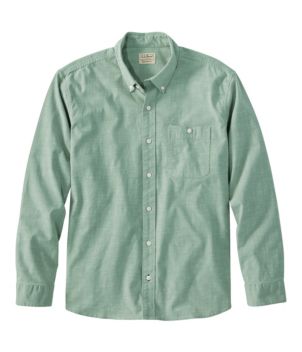 Men's Comfort Stretch® Chambray Shirt, Traditional Untucked Fit, Long-Sleeve