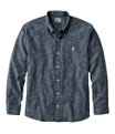 Comfort Stretch Chambray Shirt, Dark Indigo, small image number 0