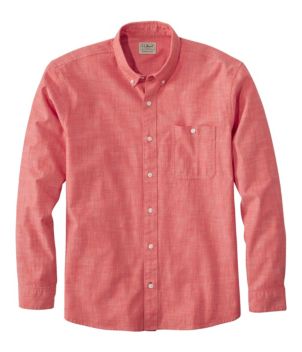 Men's Comfort Stretch® Chambray Shirt, Traditional Untucked Fit, Long-Sleeve