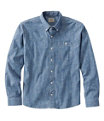 Comfort Stretch Chambray Shirt, Indigo, small image number 0