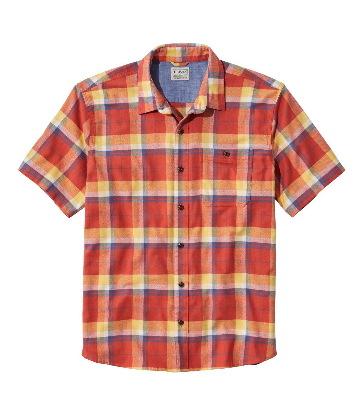 Men's BeanFlex® All-Season Flannel Shirt, Traditional Untucked Fit, Short-Sleeve