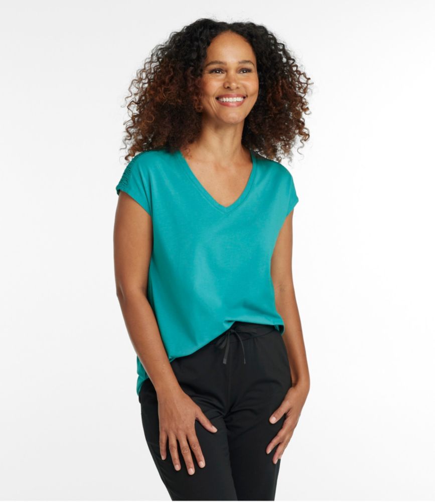 Women's Organic Cotton Tee, V-Neck Short-Sleeve at L.L. Bean