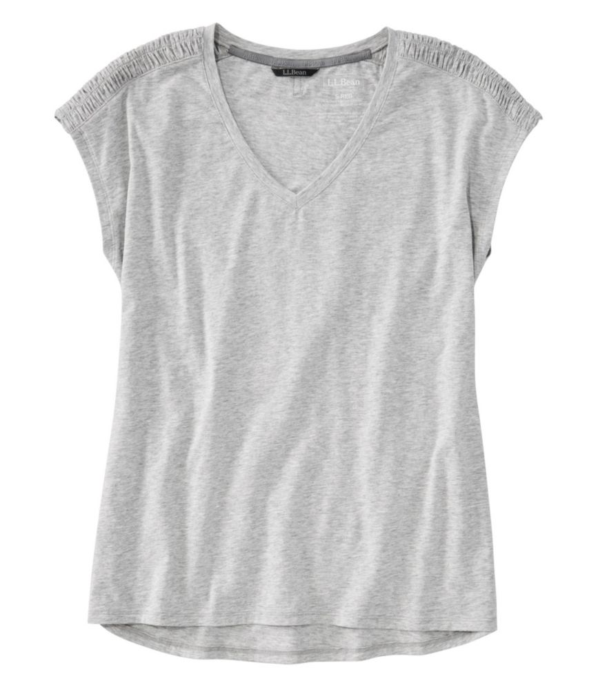 Women's Beyond Soft V-Neck Tee, Short Sleeve, Light Gray Heather, small image number 1