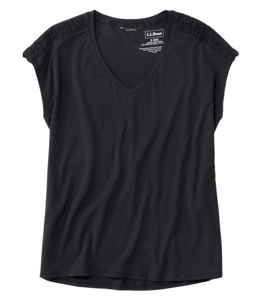 Women's Beyond Soft V-Neck Tee, Short Sleeve, Midnight Black, small image number 1