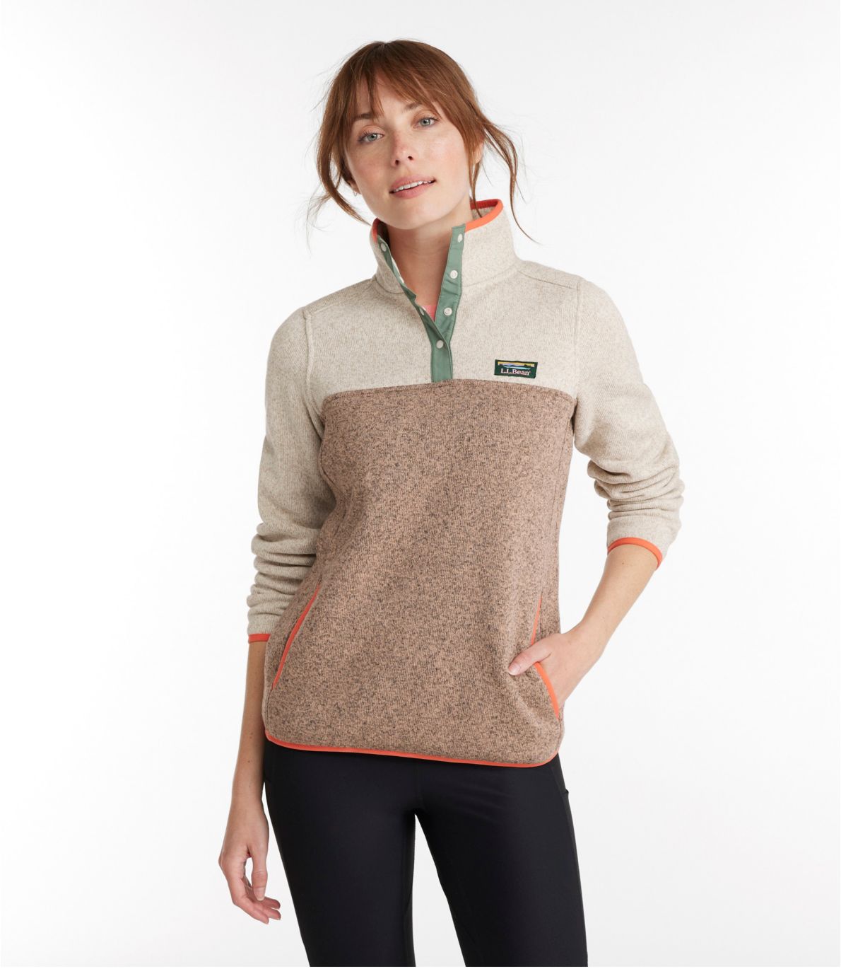 Women's L.L.Bean Sweater Fleece Pullover, Colorblock at L.L. Bean