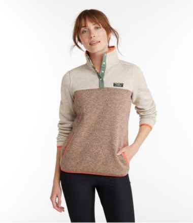 Women's L.L.Bean Sweater Fleece Pullover, Colorblock