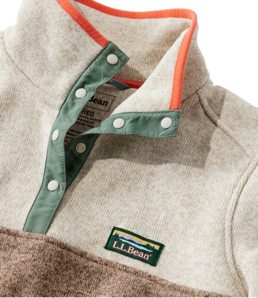 Women's L.L.Bean Sweater Fleece Pullover, Colorblock Fleece at L.L.Bean