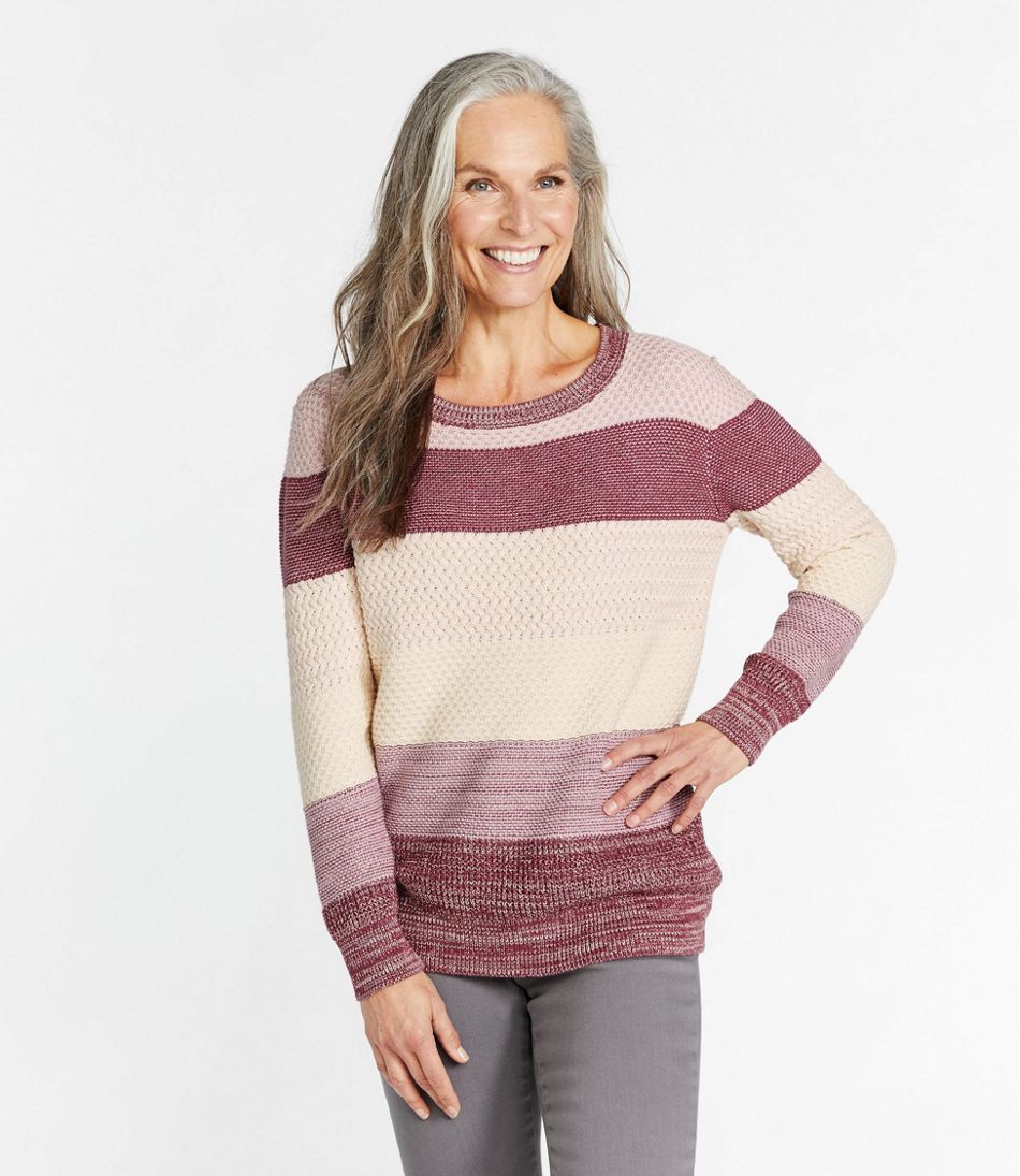 Women's Organic Cotton Sweater, Pullover Stripe