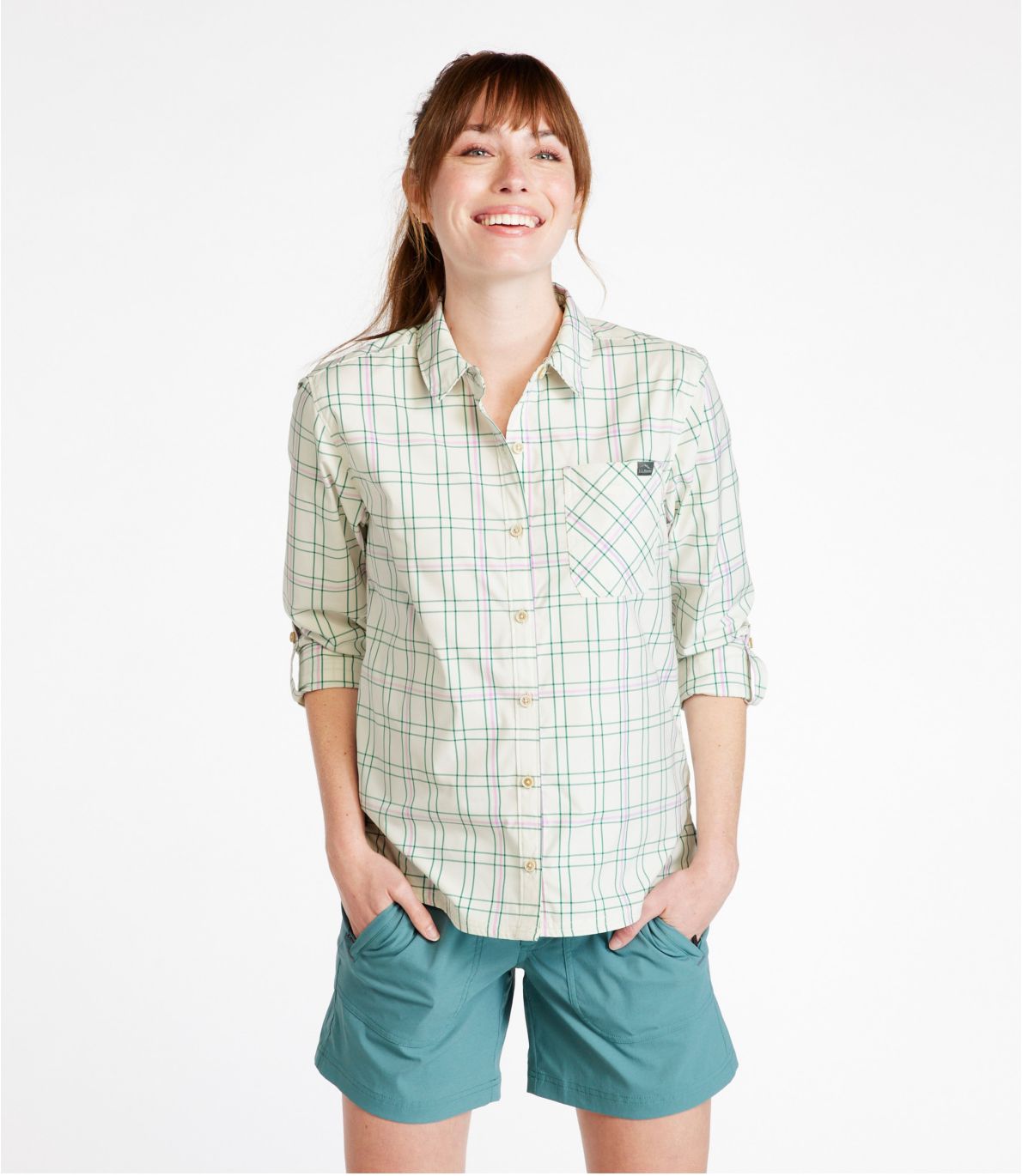 Women's Everyday SunSmart® Woven Shirt Long-Sleeve, Plaid