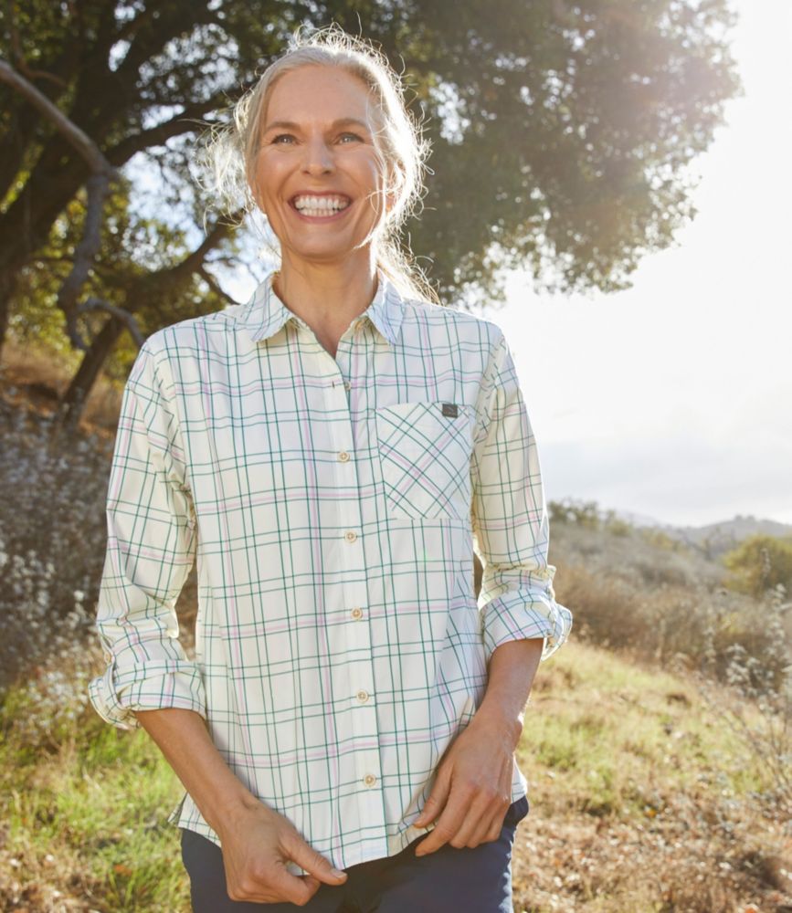 Women's Everyday SunSmart&reg; Woven Shirt Long-Sleeve, Plaid, , small image number 3
