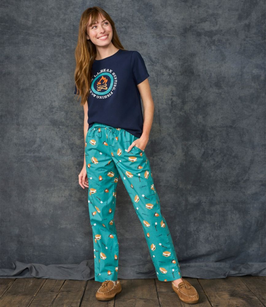 Women's Comfort Stretch Sleep PJ Set, Blue-Green S'mores, small image number 5