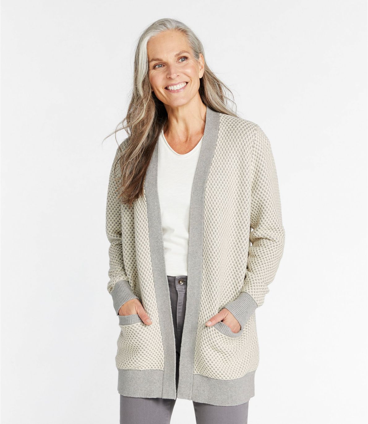 Women's Organic Cotton Sweater, Open Cardigan at L.L. Bean