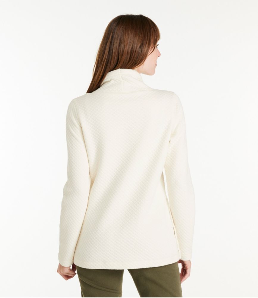 Women's SoftLight Quilted Top, Funnelneck Pullover, Cream, small image number 3