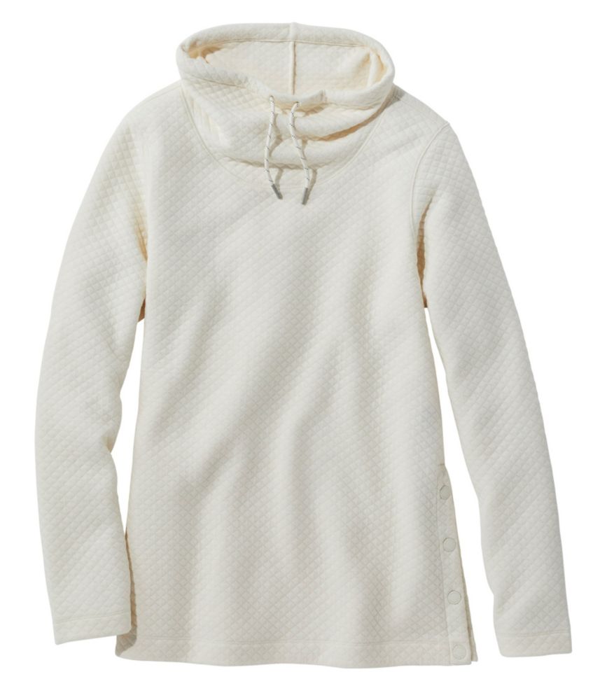 Women's SoftLight Quilted Top, Funnelneck Pullover, Cream, small image number 1