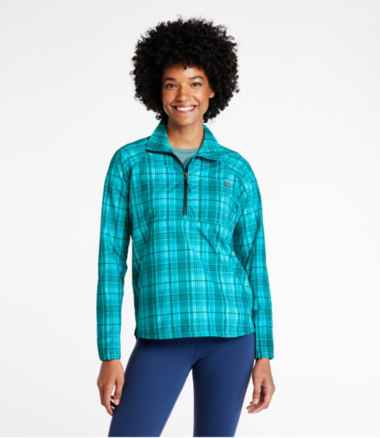 Women's Everyday SunSmart&reg; Woven Shirt, Quarter-Zip Pullover Plaid