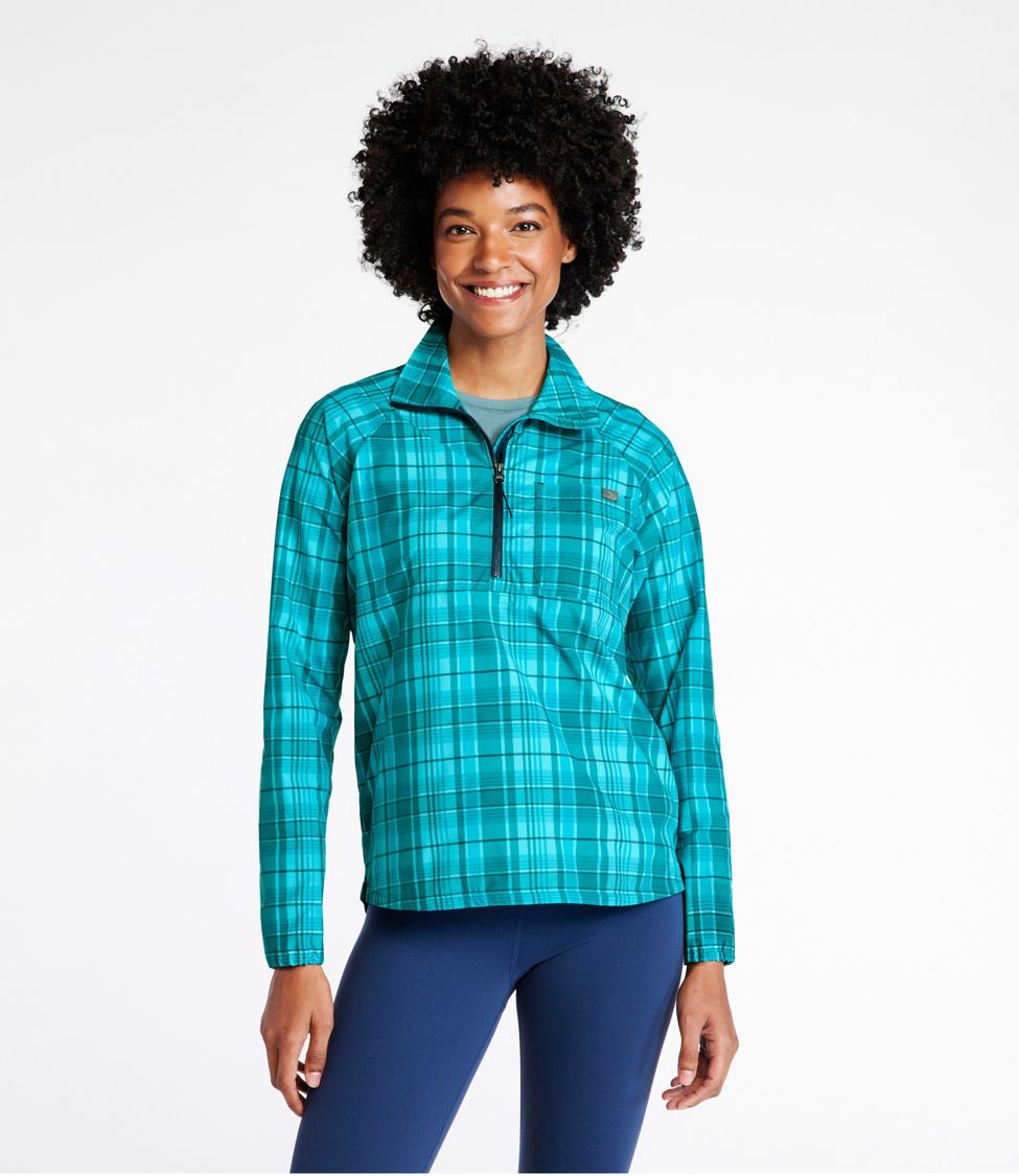 Women s Everyday SunSmart Woven Shirt Quarter Zip Pullover Plaid