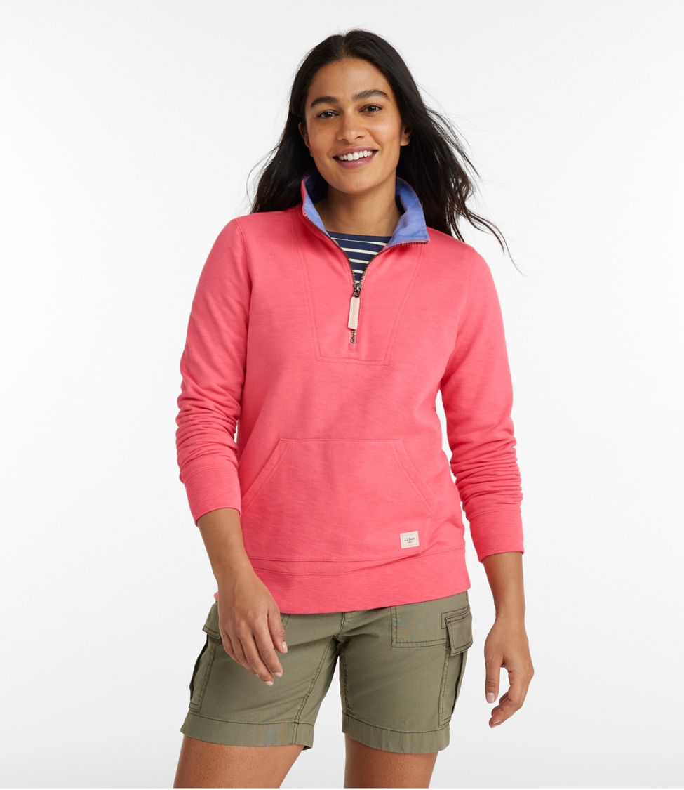 Women's Organic Cotton Sweatshirt, Quarter-Zip Pullover at L.L. Bean