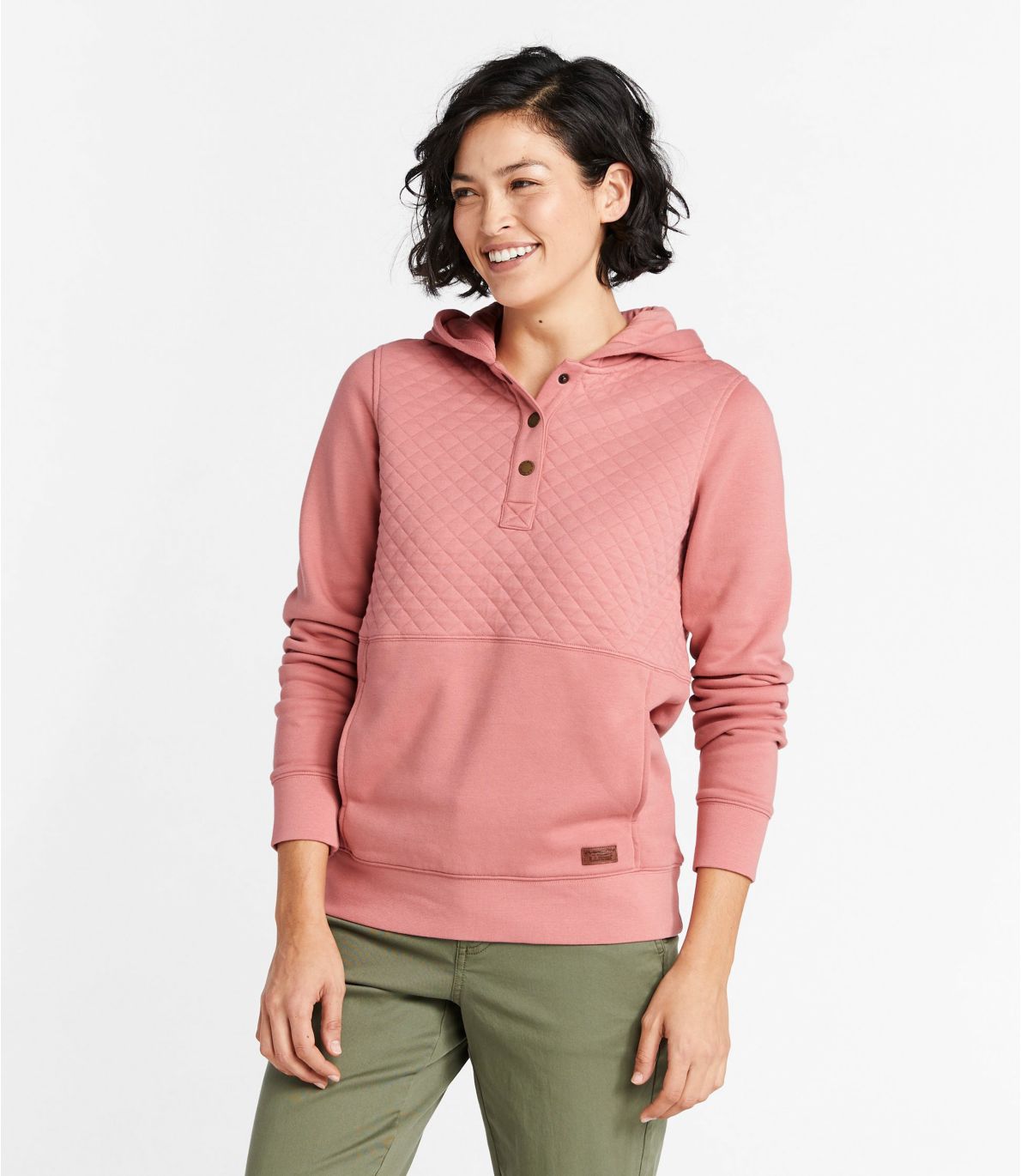 Women's Quilted Sweatshirt, Hooded Pullover