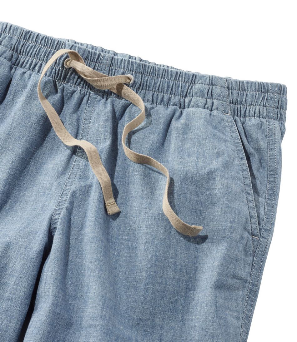 Women's Lakewashed Pull-On Chinos, Chambray Ankle Pants | Cropped ...