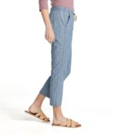 Women's Lakewashed Pull-On Chinos, Mid-Rise Tapered-Leg Chambray