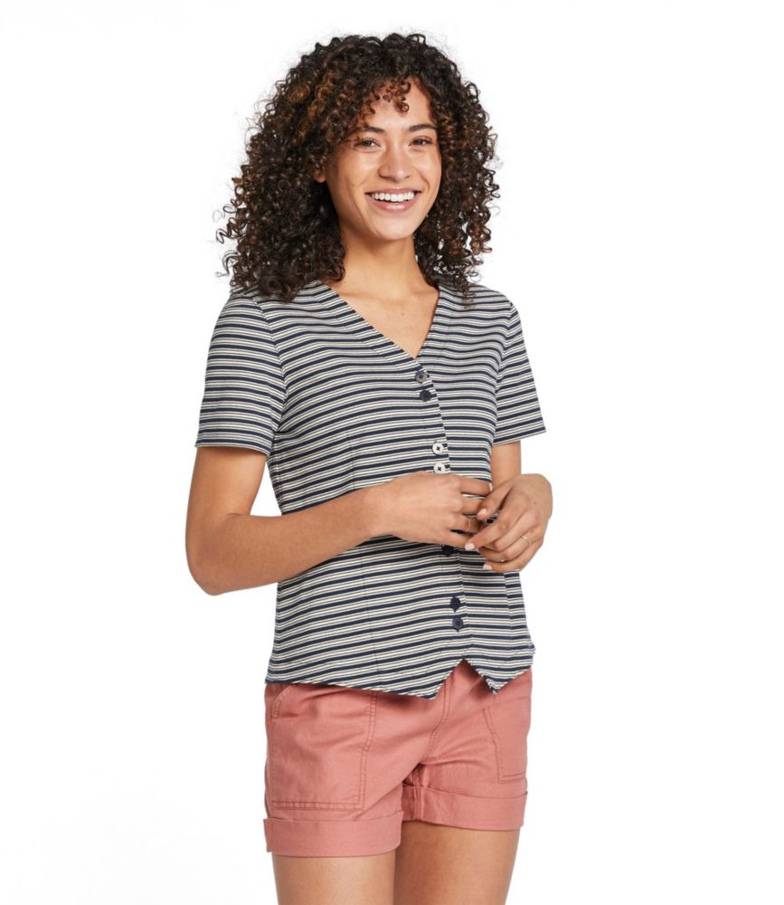 Women S Signature Button Front Knit Top Shirts Button Downs At L L Bean