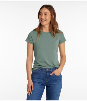 Women's Soft Stretch Supima Tee, Crewneck Short-Sleeve