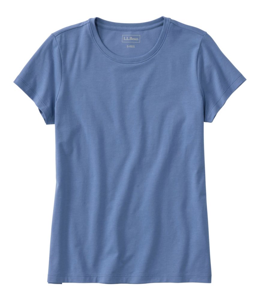 Women's Soft Stretch Supima-Blend Tee, Crewneck Short-Sleeve