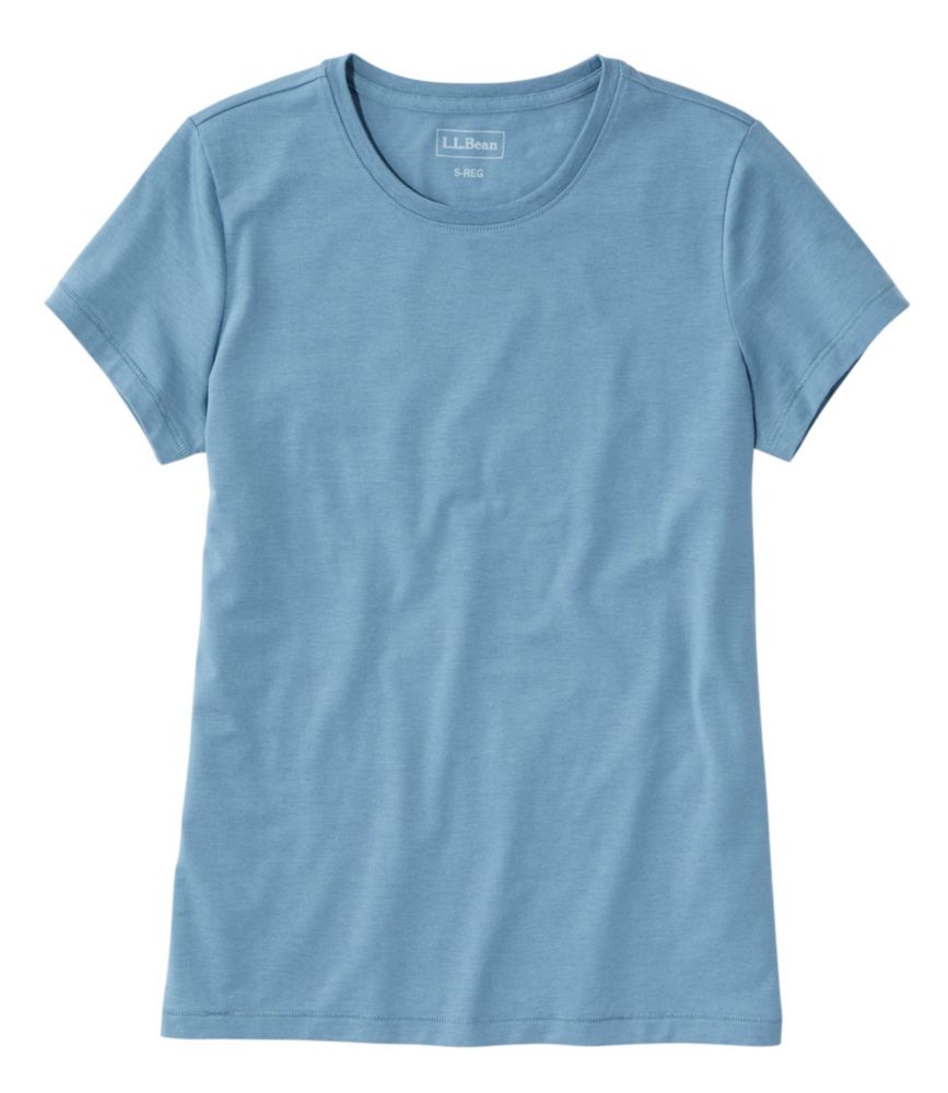 Women's Soft Stretch Supima Tee, Crewneck Short-Sleeve, Bayside Blue, small image number 1