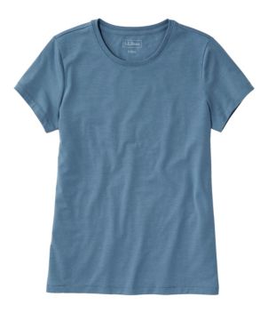 Women's Soft Stretch Supima-Blend Tee, Crewneck Short-Sleeve